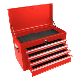 6 Drawer Lockable Tool Cabinet On Wheels, Steel Rolling Tool Chest With Detachable Toolbox