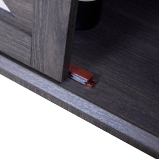Elegant Sideboard With 2 Acrylic Mirrored Doors, Adjustable Shelf Storage