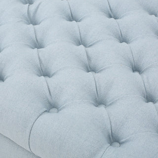 Hayes - Contemporary Armed Storage Bench With Rolled Arms And Button Tufting