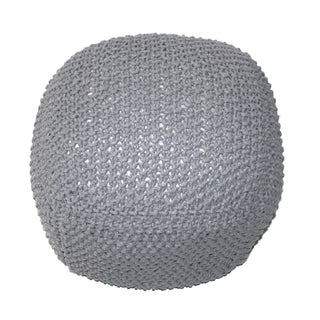 Semi Rounded Pouf, Cable Knitted, Perfect Seating