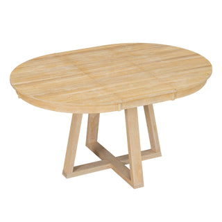 Dining Set With Leaf Round Table And 4 Upholstered Chairs