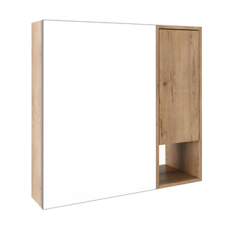 29.63" Wall Mounted Bathroom Cabinet With Adjustable Shelves Storage Cabinet - Imitative Oak