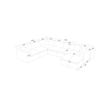 Custom Configuration Modular Sectional With Toss Pillows