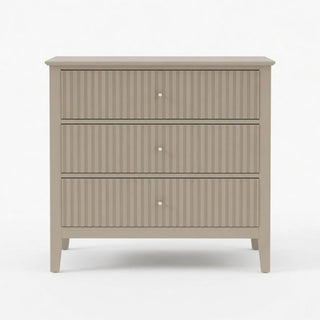 Fluted 3 Drawer Nightstand With Soft Close Slides