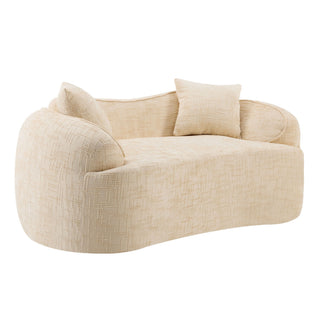 Curved 2 Person Compress Sofa With Armrests, Includes Pillows