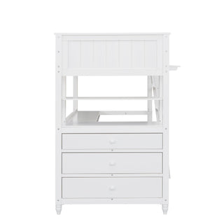 Loft Bed With Drawers With Desk And Shelves