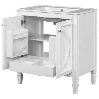 Bathroom Vanity With Sink With 2 Doors And Adjustable Shelf