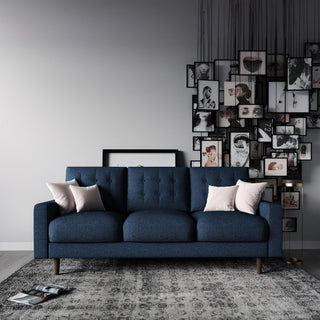 3 Seat Sofa Couch With Tufted Back Upholstered Couch For Living Room