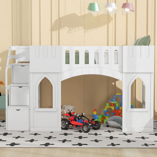 Loft Bed With Storage Staircase And Windows