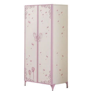 Priya II - Synthetic Leather Purple Wardrobe - Purple / White