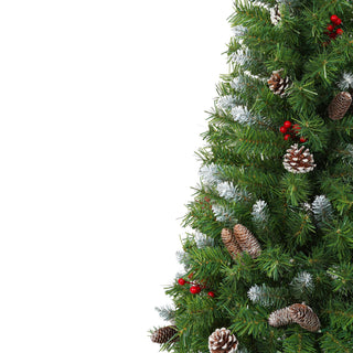 Pre Lit Artificial Christmas Tree Set With LED Lights, 3 Piece Garland And Entrance Trees, Warm Lighting, Indoor Use Only - Green