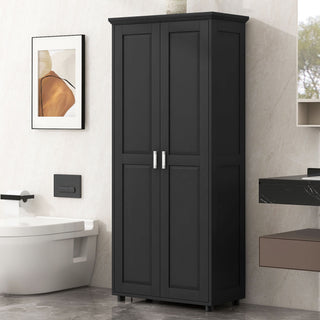 Storage Cabinet With Adjustable Shelves, 2 Doors, Rectangle Design For Bathroom