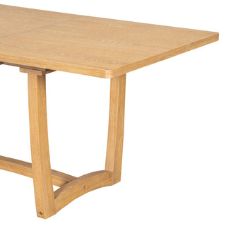 Rectangular Extendable Dining Table Set With 6 Upholstered Chairs