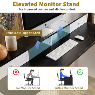 Fluted L-Shaped Desk With Charging Station & Storage Cabinet