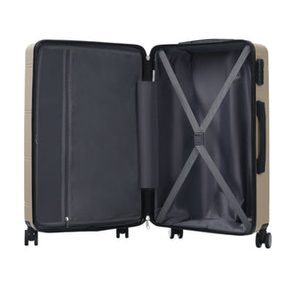 6 Piece Lightweight Hardshell Luggage Set With Double Spinner Wheels, Password Lock