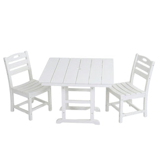 Outdoor Patio Dining Set, Square Table With Umbrella Hole And Armless Chairs