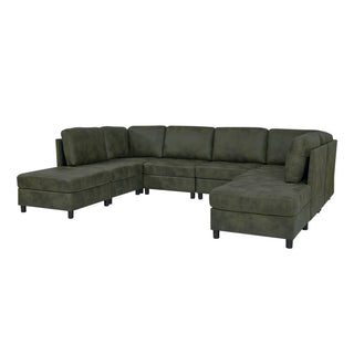 Upholstered Modular Sectional With Custom Configuration And Removable Cushions
