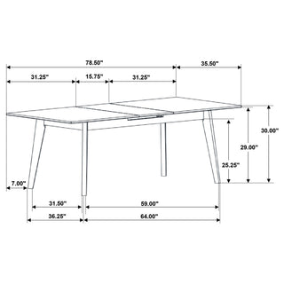 Bellingham - Dining Table With Self Storing Extension Leaf - Black Marble-Look Sintered Stone