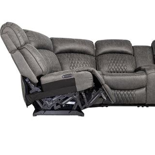 Power Motion Reclining Sectional Set With Console