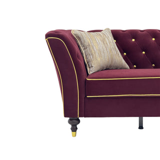 3 Person Sofa With Deep Seat, Tufted Backrest