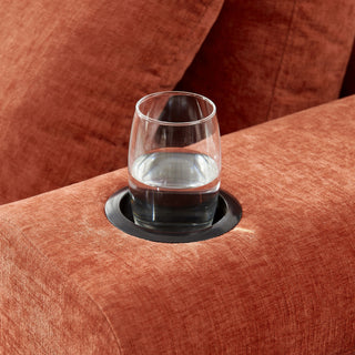 L - Shaped Sectional Sofa With Cup Holders & Side Pockets
