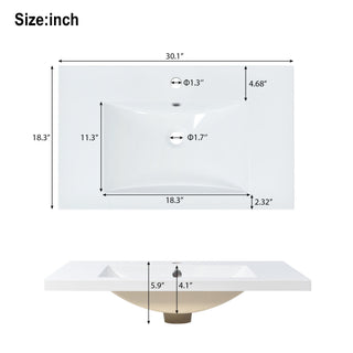 Bathroom Vanity Set With Sink, Combo Cabinet, Bathroom Storage Cabinet, Solid Wood Frame