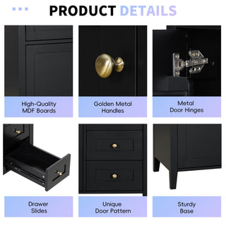 Bathroom Vanity With Sink, Cabinet With 3 Drawers And Adjustable Shelf