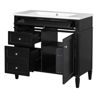 Bathroom Vanity With Top Sink, Storage Cabinet With 2 Drawers And Tip Out Drawer