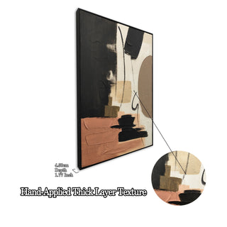 Framed Wall Art, Textured Canvas Painting, Decor For Living Room (Set of 2) - Terracotta