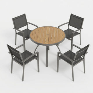 5 Piece Patio Dining Set & Table And Chairs For Outdoor Use - Gray
