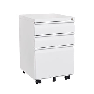 Contemporary 3 Drawer Mobile Filing Cabinet With Lock, Metal Office Storage For Legal / Letter Size