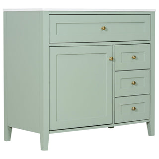 Bathroom Vanity With Sink, Cabinet With 3 Drawers And Adjustable Shelf
