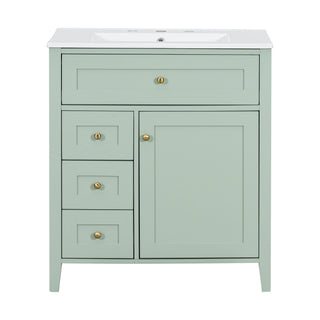 Modern Bathroom Vanity With Sink, 3 Drawers And Adjustable Shelf