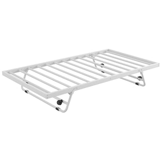 Industrial Metal Daybed With Adjustable Pop Up Trundle And LED Strip