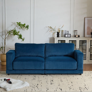 Modern Square Arm Sofa With Soft Fabric Upholstery, Deep Cushions