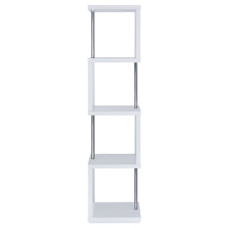 4 Tier Bookcase With Accents - White