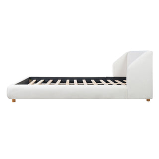 Modern Upholstered Bed Frame With Wingback Headboard