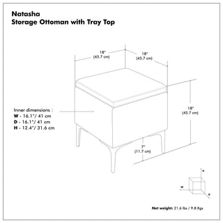 Natasha - Multifunctional Storage Ottoman With Tray