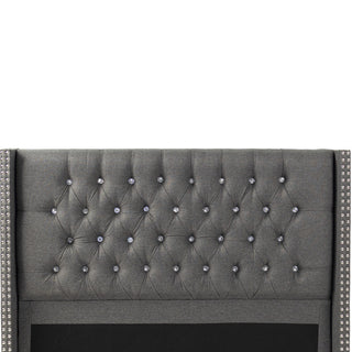 Contemporary Style Bed With Diamond Tufted Headboard