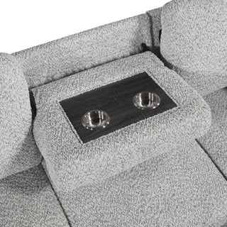 Buzz - Reversible Sleeper Sectional Sofa With Storage Chaise, Console Arm, USB Charging & Cup Holders - Gray