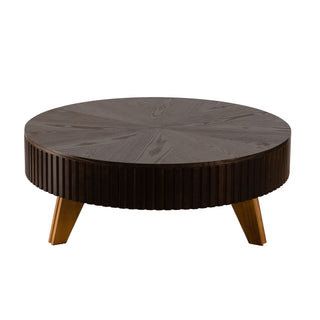 Round Retro Coffee With Solid Wood Legs