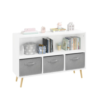 Bookcase With Collapsible Drawers, Book Display Organizer