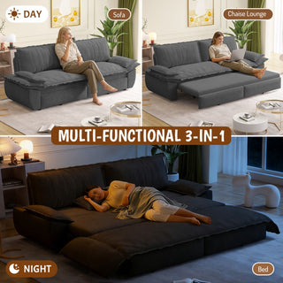 Pull Out 3-In-1 Convertible Sleeper Sofa