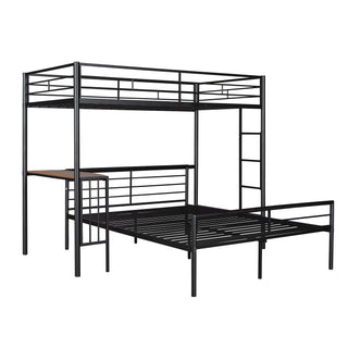 Bunk Bed With Desk, Ladder And Quality Slats For Bedroom