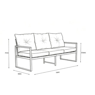 Oversized Outdoor Conversation Set, 5 Seater - Blue