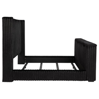 Lyman - Eastern King Wingback TV Bed With Integrated TV Lift And Power Strip - Black