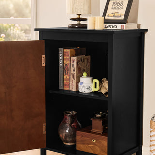 Floor Cabinet With Doors & Adjustable Shelf, Storage Cabinet For Entryway