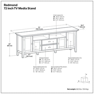 Redmond - TV Media Stand - Rustic Natural Aged Brown