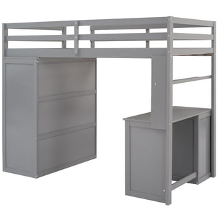 Loft Bed With Drawers, Desk, And Wardrobe