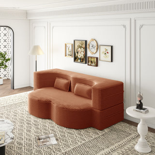 Convertible Foam-Filled Sleeper Sofa Bed With 2 Pillows